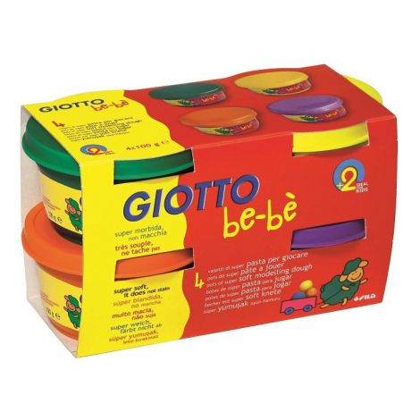 Ciastolina Giotto Bebe, 4 kolory x 100g Intensywne